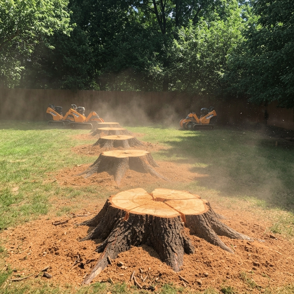 Multiple stump grinding project